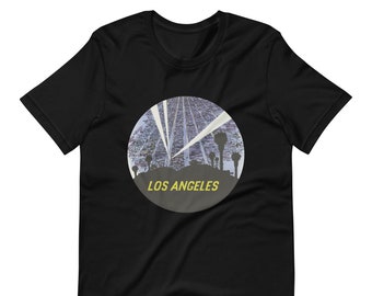 LA Los Angeles Movie Spotlight Palm Tree Design Short-Sleeve Unisex T-Shirt