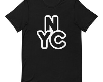 NYC New York City Big City Words 3 Letter Square - Short-Sleeve Unisex T-Shirt
