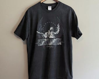 Jimi Hendrix Freedom Graphic T-Shirt Mens Size L Large Black Vintage Alstyle AE