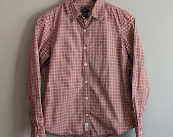 Vintage Abercrombie & Fitch Womens Medium Button Up Shirt Red Check Plaid Y2K