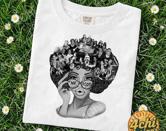my roots-black girl-beroemde zwarte persoonlijkheden digitaal png-bestand voor sublimatie