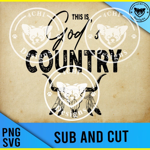 this is god's country- skull-Png/svg digital file for sublimation