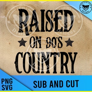 musique country des années 90 - Fichier numérique PNG/svg pour sublimation