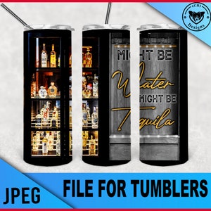 potrebbe essere acqua potrebbe essere tequila -black drinks bar- per tumbler jpeg file per sublimazione