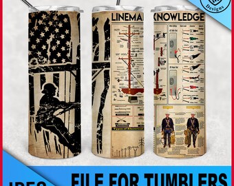 lineman kennis vintage - us flag- voor tumbler jpeg bestand voor sublimatie
