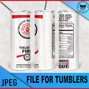 Feuerwehrfrau Trink-Etikett-Fakten- für Tumbler jpeg-Datei zur Sublimation