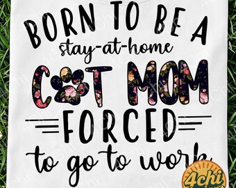 Stay At Home Cat Mom png-bestand voor sublimatie (digitale download)