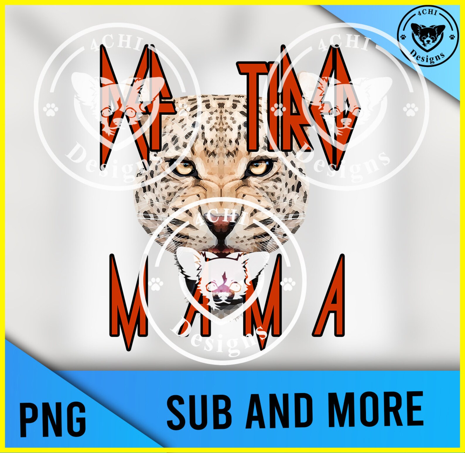 Def Tired Mama-leopard-png File for Sublimation and Screens - Etsy