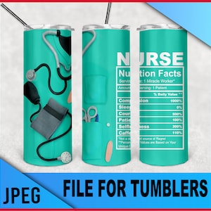 Nurse Nutrition facts-scrubs version verte-label- fichier jpeg pour sublimation