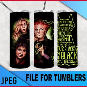 torcere le ossa e piegare il file jpeg back-sanderson sisters-cat-tumbler per la sublimazione