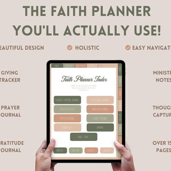 Digital Planner | Faith Planner | Sermon Notes | Prayer Journal | Gratitude Journal | Habit Tracker | Goodnotes Planner