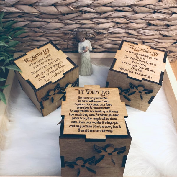 Digital Cut File/SVG/Inspirational Prayer Boxes/Glowforge/Laser Ready