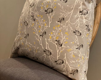 Bird Print Pillow Cover for Spring