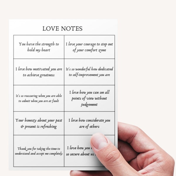 Printable Love Notes for Partner/Spouse
