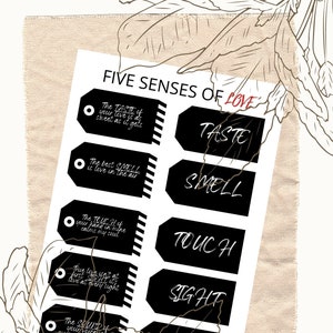 5 Senses Gift Tags Printable Romantic Birthday Gifts for Him Her DIY Five  Senses Tag Anniversary Gift Idea Husband Wife Boyfriend Girlfriend 