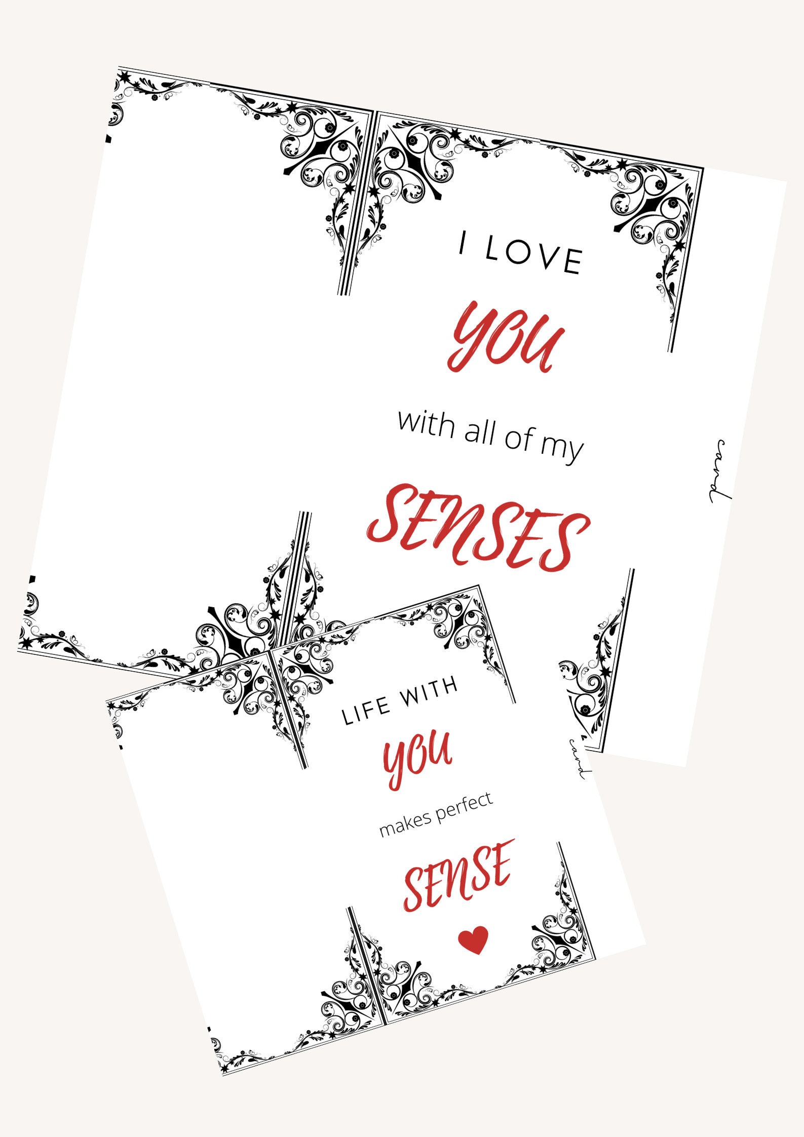FIVE SENSES Printable Tags and Cards BUNDLE (white) - Etsy