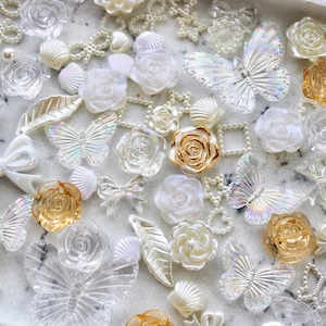 Pearl Color Mix Baroque Resin Charms, Decoden Charms, Cabochons Ornament, DIY Supplies