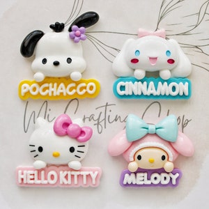 Large Kawaii San Name Cartoon Flatback Cabochon, Resin Slime Charms, Ornament Charm, Scrapbook DIY Crafts