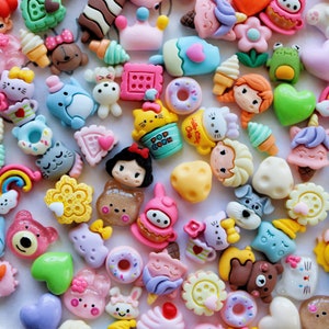 10/20/30pcs Small Kawaii Flatback Charms, Resin Slime Charms, Cabochons Ornament, Scrapbook DIY Crafts