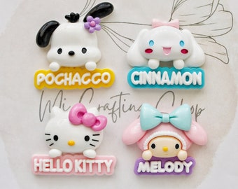 Large Kawaii San Name Cartoon Flatback Cabochon, Resin Slime Charms, Ornament Charm, Scrapbook DIY Crafts