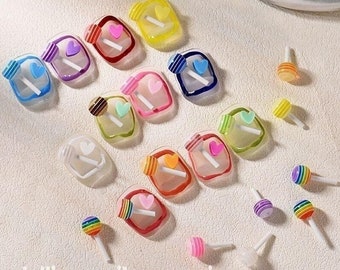 10/20pcs Mini Lollipop Kawaii 3D Nail Charms, Nail Art