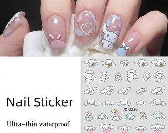 Kawaii Cinnamoroll Nail Stickers, Peel Off Self Adhesive Nail Stickers Decorations