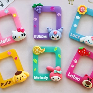 Kawaii Kitty Cartoon Mini Picture Frame, Resin Charms, Cabochons Ornament, Decoden Supplies
