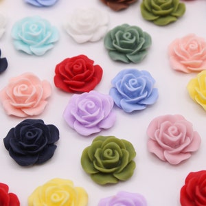 20pcs 17mm Matte Rose Flower Cabochons, Earring Making Jewelry Supplies, DIY Supplies