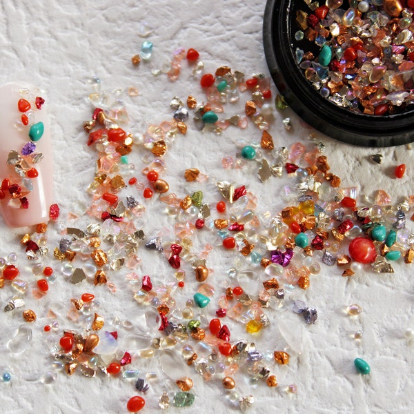 Cherry Harmony Nail Crushed Glass, Broken Stone, DIY Decorations