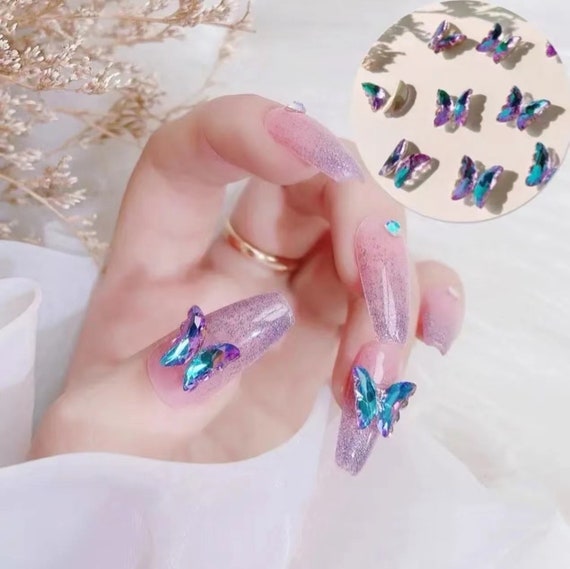 Planet Nail Charms And Gems Gold Butterfly Nail Charms For Acrylic Nails  Y2K 3D Nail Art Rhinestones Kawaii Nail Supplies Nail Jewels For Nail Art