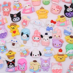 10pcs Kawaii  Cartoon Flatback Charms, Resin Slime Charms, Cabochons Ornament, Scrapbook DIY Crafts