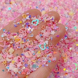 Rainbow Confetti Decorations Charms Studs for Nail Art - Cirque Colors Kawaii  Charms