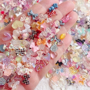 50/100pcs  Mix Colors Assorted Mix 3D Kawaii Nail Charms, Nail Art, Cute Nail Decoration