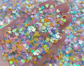Mezcla de purpurina de colores surtidos de 5g/10g/purpurina para arte de uñas, cara, artesanía de resina