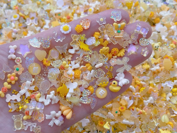 60Pcs Mixed Colors Slime Charms Assorted Cute Jelly Embellishments Kawaii Accessories Bulk Flatback Resin Ornament Phone Junk Cases Nail Art Design C