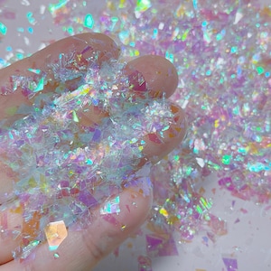2g Clear Iridescent Glitter Flakes/Mylar Flakes/Nail Art/Nail Decorations