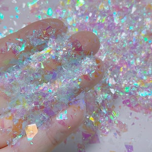 2g Clear Iridescent Glitter Flakes/Mylar Flakes/Nail Art/Nail Decorations