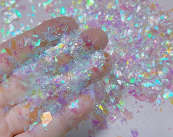 2g Clear Iridescent Glitter Flakes/Mylar Flakes/Nail Art/Nail Decorations