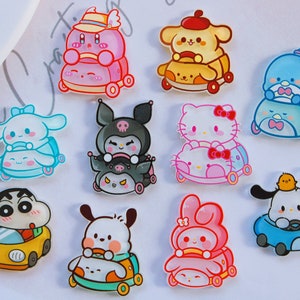 Kawaii San Cartoon Acrylic Flatback Charm,  Planar Acrylic Charms