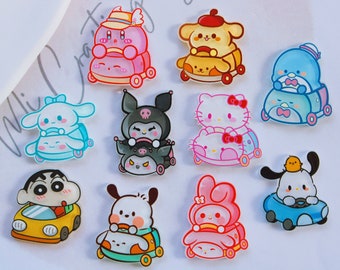 Kawaii San Cartoon Acrylic Flatback Charm,  Planar Acrylic Charms