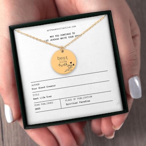 Ketting beste leven ooit 2025, voor zussen, voor haar, voor meisje, gepersonaliseerd, roségoud, gegraveerd, geschenkdoos beste leven ooit, Spaans