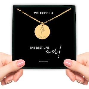 Welcome to the best life ever necklace, for girls, for sisters, for woman, personalized, engraved, gold, gift box, best life ever gifts