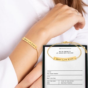 2025 best life ever Armband, für Schwestern, für Frauen, für Mädchen, personalisiert, graviert, Roségold, Gold, Welcome to the best life ever box