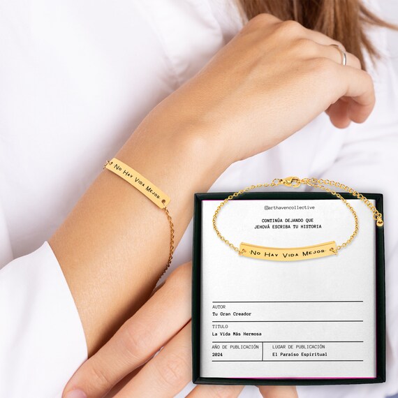 jw spanish baptism gift, jw spanish baptism bracelet, no hay vida mejor, la vida más hermosa, jw regalo de bautismo, jw baptism jewelry