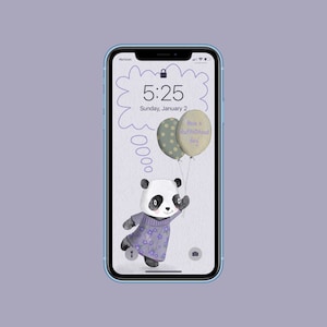 Cute Panda iPhone Android Wallpaper|Phone Background|Animal Phone Wallpaper|Digital Download