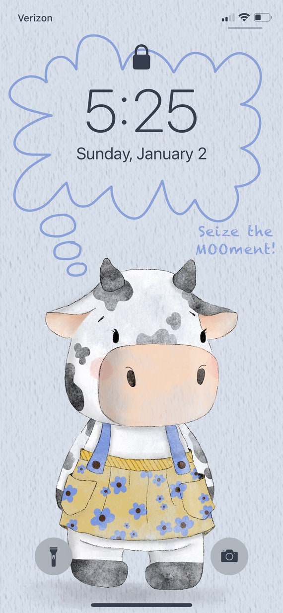 Cute Cow Iphone Android Wallpaperphone Backgroundanimal - Etsy Cute Cow Iphone Android Wallpaperphone Backgroundanimal - Etsy