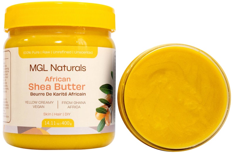 May Shea Raw African Shea Butter Yellow Creamy, Unrefined by MGL Naturals. 100% ...