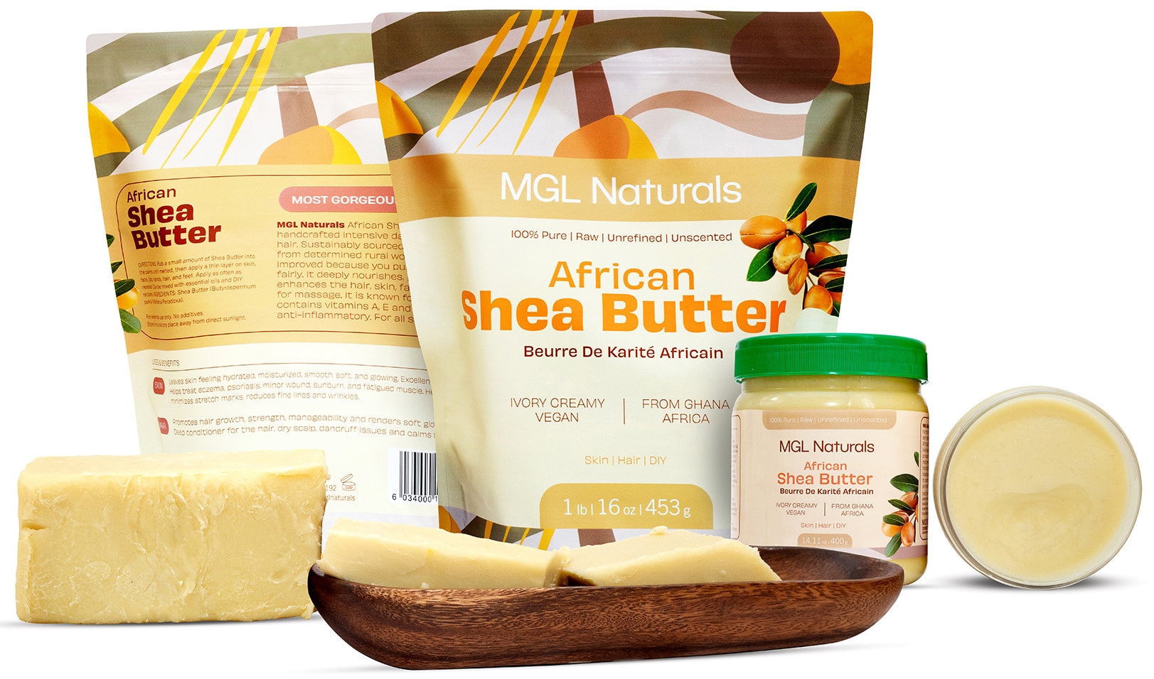 Beurre De Karité 100% Pur Et Naturel De Côte D'Ivoire - 250g - Corps Et Cheveux