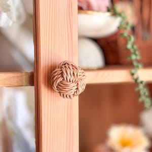 Straw Rope Handle, Wicker Rope Handle, Drawer Knobs, Boho Cabinet Pulls, Wooden Furniture Handle, Bamboo Dresser Hardware