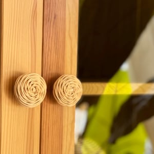 Natuurlijke rotan knop, rotan ladegrepen, rotan handgrepen voor lades, rieten ladeknop, handgemaakte knoppen, rotan knoppen